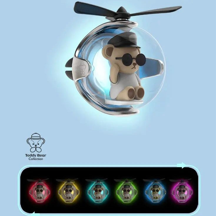 Teddy Bear Flight Ball Light Air Freshener AC Vent Clip
