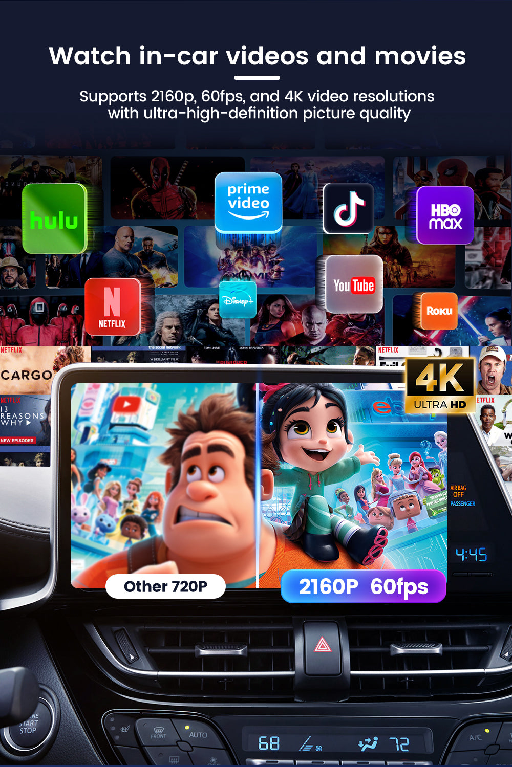 CARLINKIT 6350 Ultra 2 CarPlay Android 15 AI TBOX Qualcomm 4GSIM 8GB+128GB