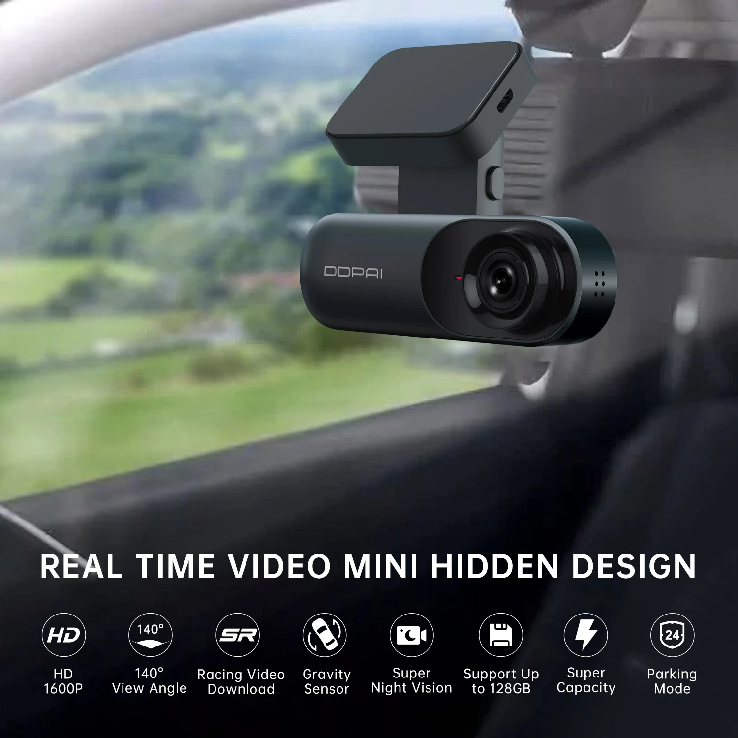 DDPAI MOLA N3 PRO Dual 1600P HD Dash Cam with GPS, Wifi, G-Sensor