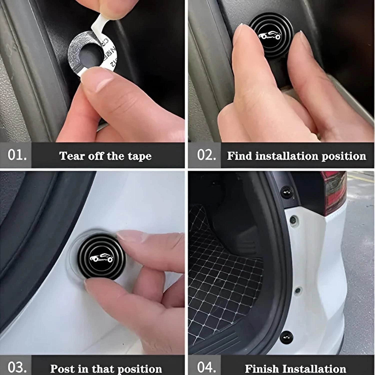 10Pcs Car Door Shock Absorber Silicone Sticker Pads-10 قطعة منصات ملصق سيليكون ممتص الصدمات لباب السيارة-Auto-Emporio-Kuwait.0