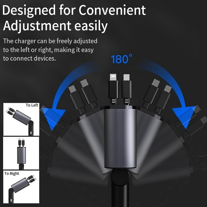 Car Charger with 2 USB Ports Fast Charging 4 in 1 60W