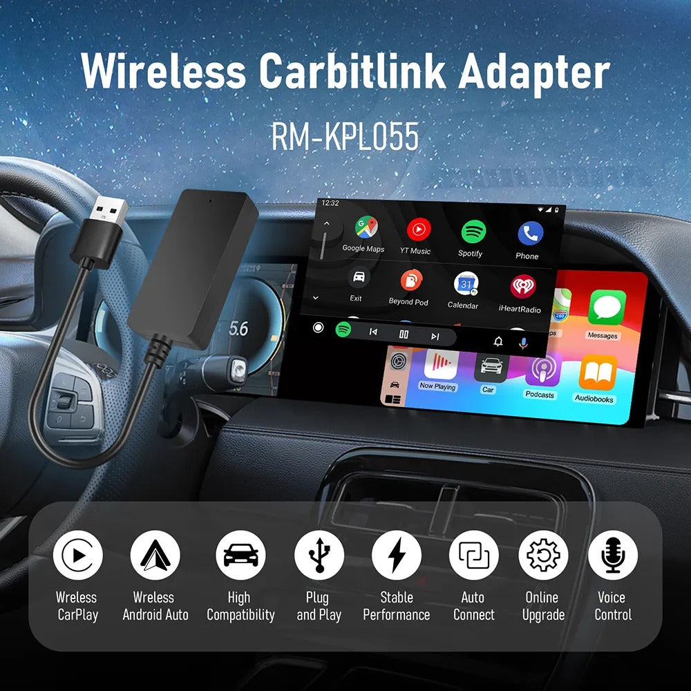 Wireless CarbitLink USB Dongle with CarPlay/Android Auto Plug and Play