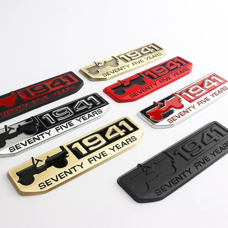 1941 75th Anniversary Badge Sticker-ملصق شارة الذكرى السنوية الخامسة والسبعين لعام 1941-Auto-Emporio-Kuwait.0