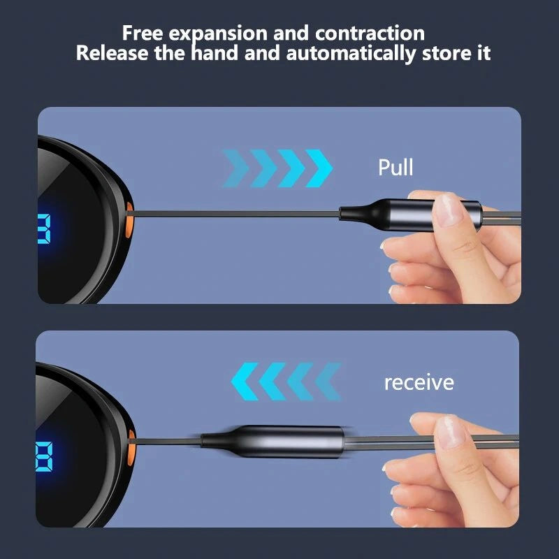 2-in-1 Retractable Super Fast Car Charger with digital display-شاحن سيارة فائق السرعة 2 في 1 قابل للسحب مع شاشة رقمية-Auto-Emporio-Kuwait.0