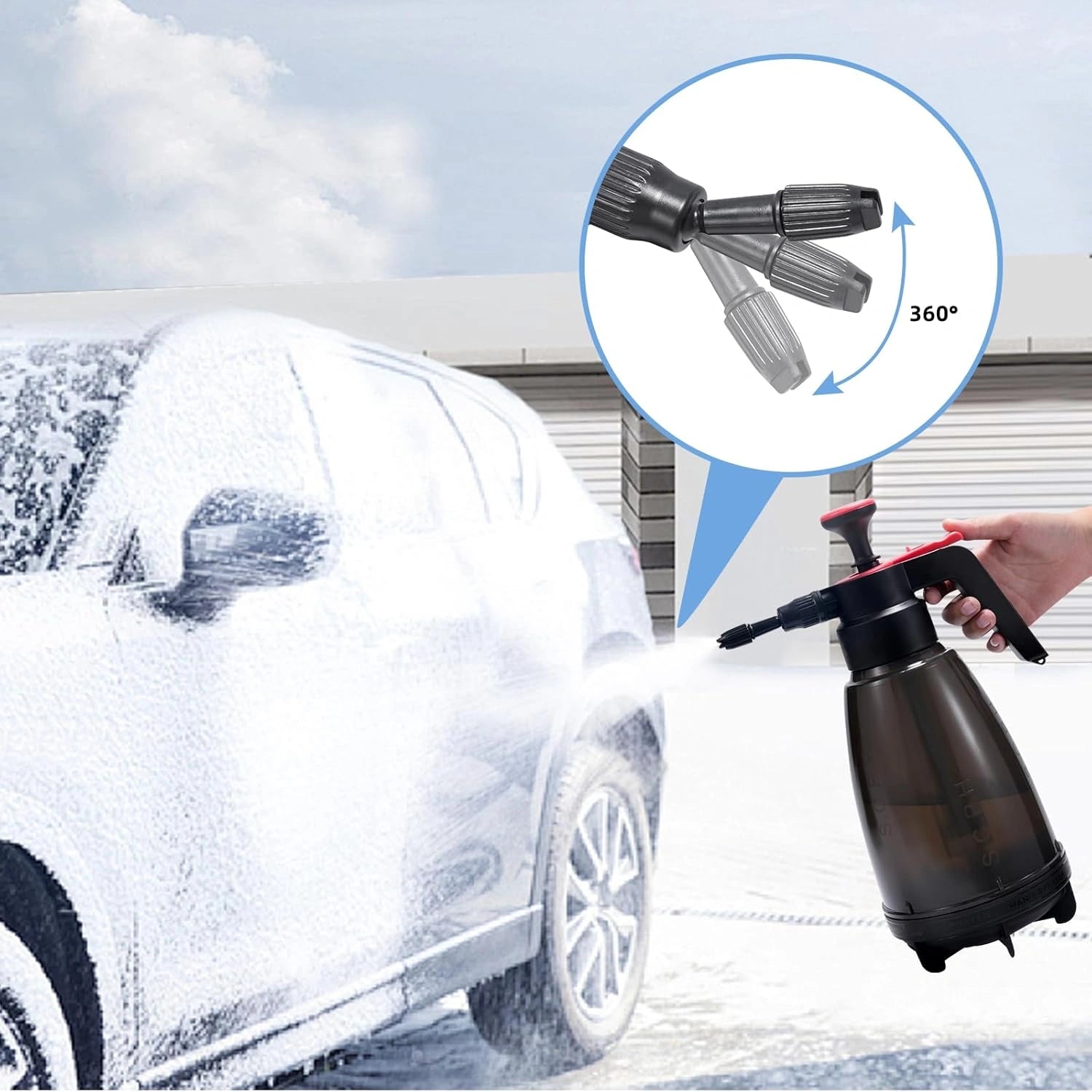 2L Flexi Nozzle Car Wash Pressure Pump Foam Sprayer-2L فوهة مرنة لغسيل السيارات مضخة ضغط رغوة البخاخ-Auto-Emporio-Kuwait.0