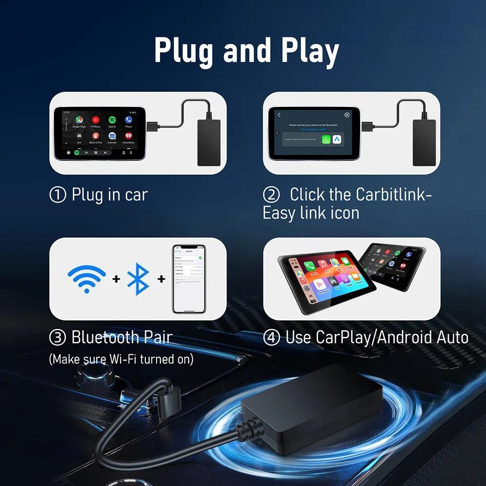 Wireless CarbitLink USB Dongle with CarPlay/Android Auto Plug and Play