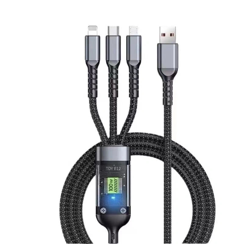 3-in-1 Fast Charging 100W 5A & Data Cable-3 في 1 شحن سريع 100 واط 5 أمبير وكابل بيانات-Auto-Emporio-Kuwait.0