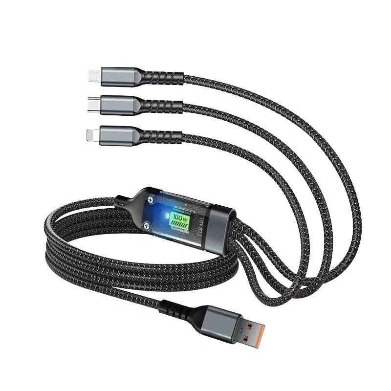 3-in-1 Fast Charging 100W 5A & Data Cable-3 في 1 شحن سريع 100 واط 5 أمبير وكابل بيانات-Auto-Emporio-Kuwait.0
