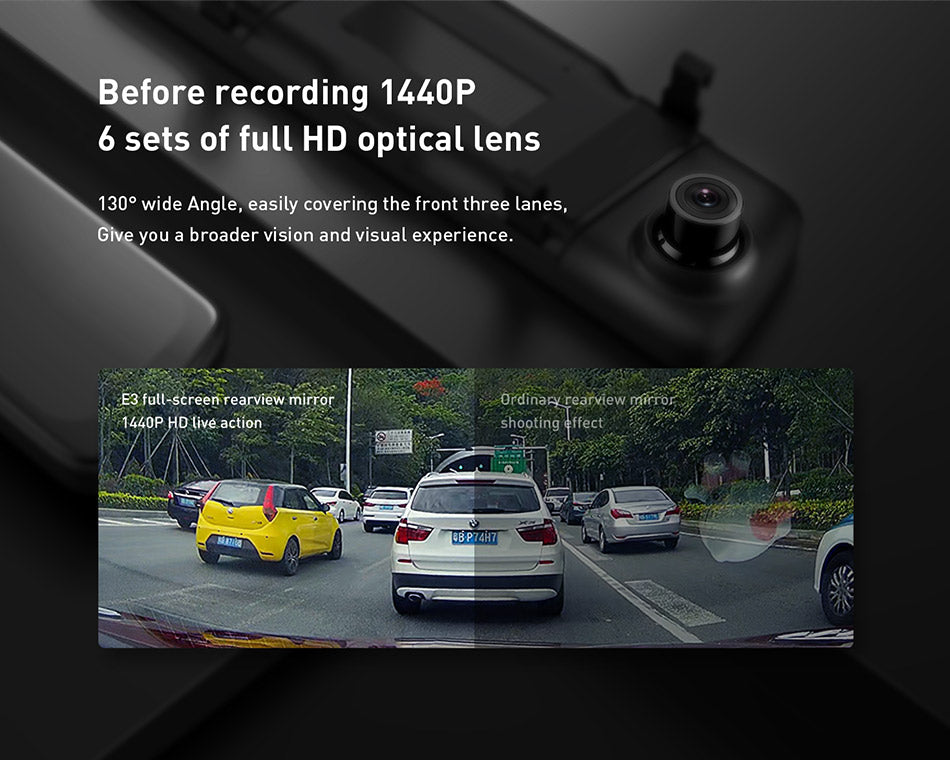 DDPAI MOLA E3 Rearview Mirror Dash Cam with QHD 1440p Front & 1080p Rear