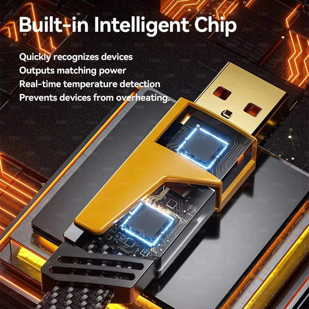 4-in-1 Mech Style Zinc Alloy USB Fast Charging & Data Cable-كابل USB للشحن السريع والبيانات 4 في 1 من سبائك الزنك على الطراز الميكانيكي-Auto-Emporio-Kuwait.0