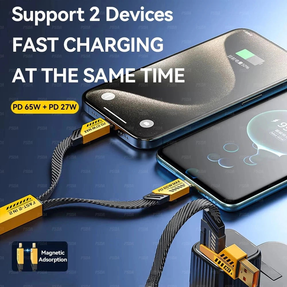 4-in-1 Mech Style Zinc Alloy USB Fast Charging & Data Cable-كابل USB للشحن السريع والبيانات 4 في 1 من سبائك الزنك على الطراز الميكانيكي-Auto-Emporio-Kuwait.0