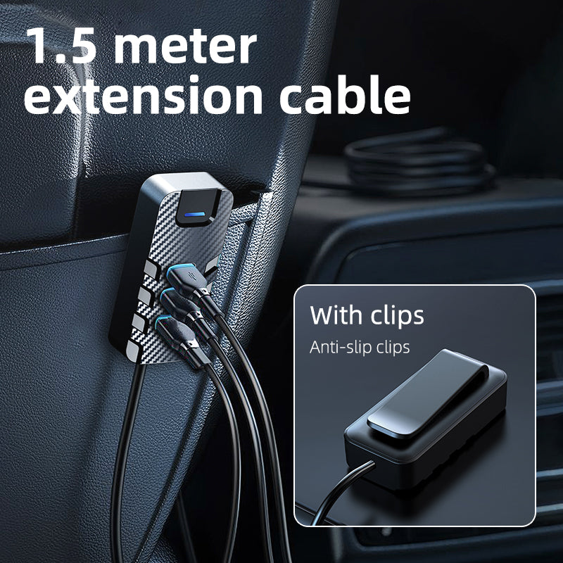 6 Ports USB C Fast Car Charger 66W Adapter QC3.0