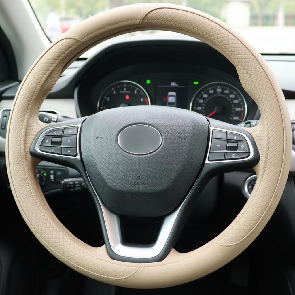 غطاء عجلة القيادة من الجلد الصناعي L002 (كبير)