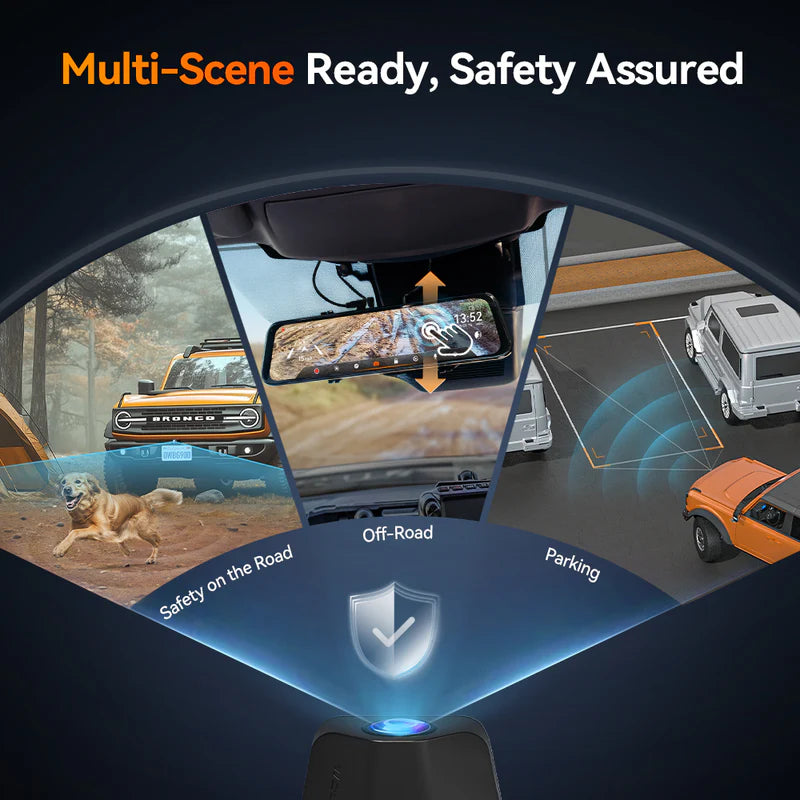 WOLFBOX G900 TRIPRO 4K+1080P+2.5K 3CH 12” Mirror Dash Cam with SONY STARVIS 2 IMX678 & 5G WiFi
