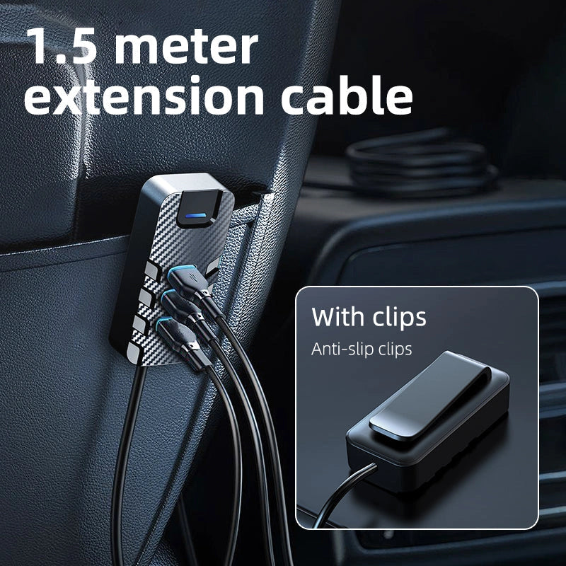 6 Ports USB C Fast Car Charger 66W Adapter QC3.0-6 منافذ USB C شاحن سيارة سريع 66 واط محول QC3.0-Auto-Emporio-Kuwait.0