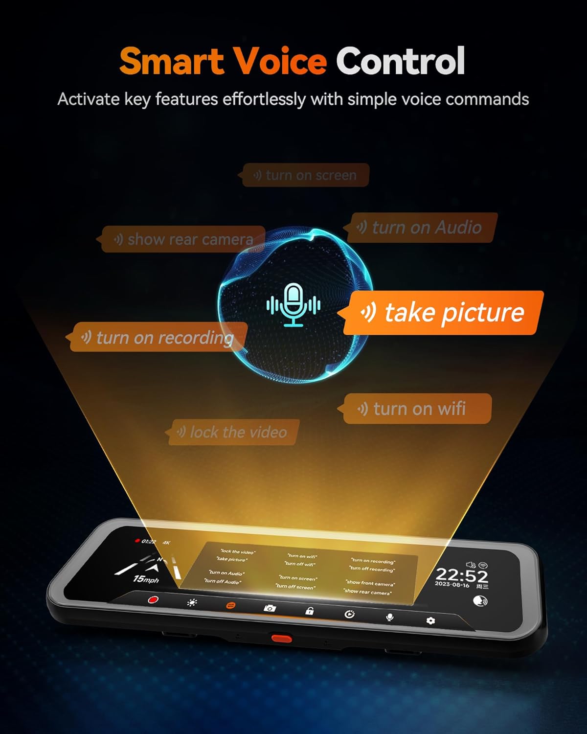 WOLFBOX G900 TRIPRO 4K+1080P+2.5K 3CH 12” Mirror Dash Cam with SONY STARVIS 2 IMX678 & 5G WiFi