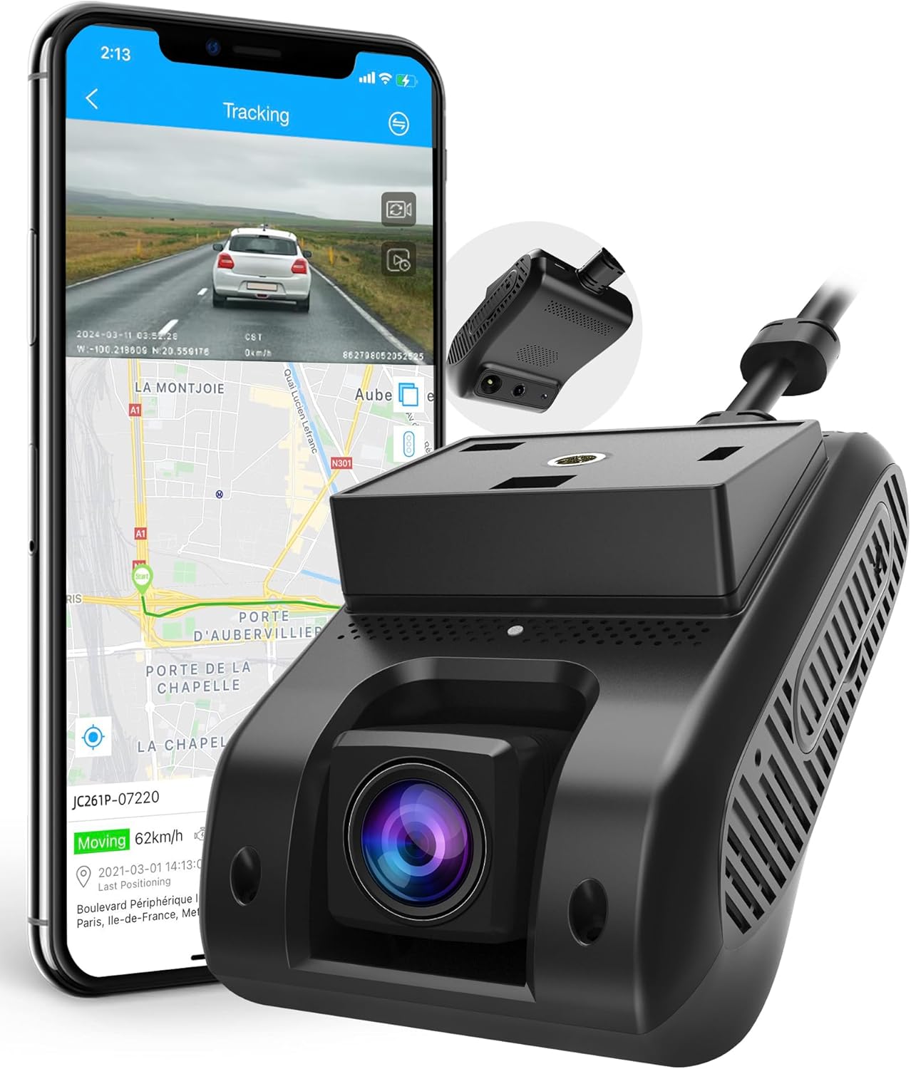 JIMIIOT JC261p 4G AI Dash Cam DVR, DMS, ADAS, Wi-Fi, GPS