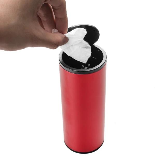 Metallic Cup Holder Trash Bin