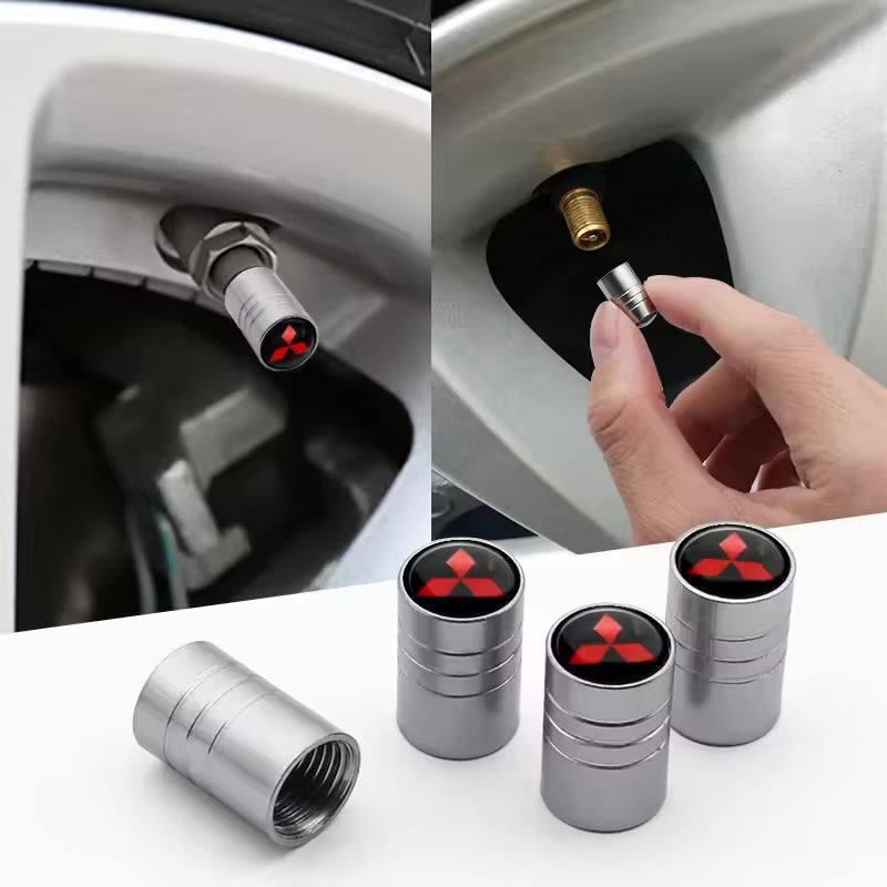 Logo Chrome Tire Valve Caps (4 pcs)