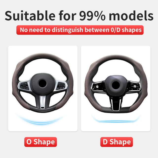 Pu Leather Grip D/O Shape Steering Wheel Covers