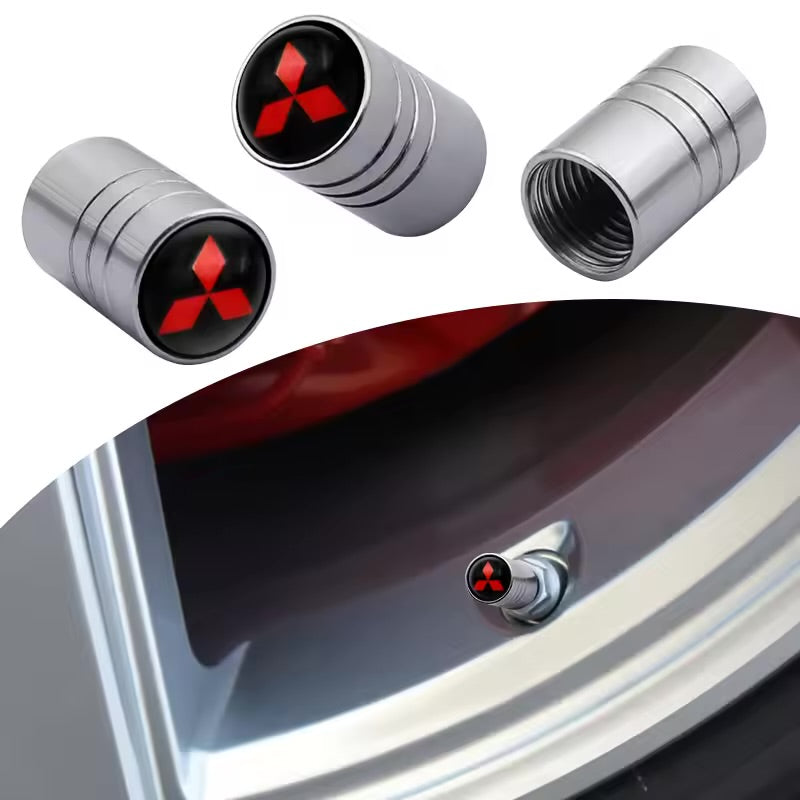 Logo Chrome Tire Valve Caps (4 pcs)