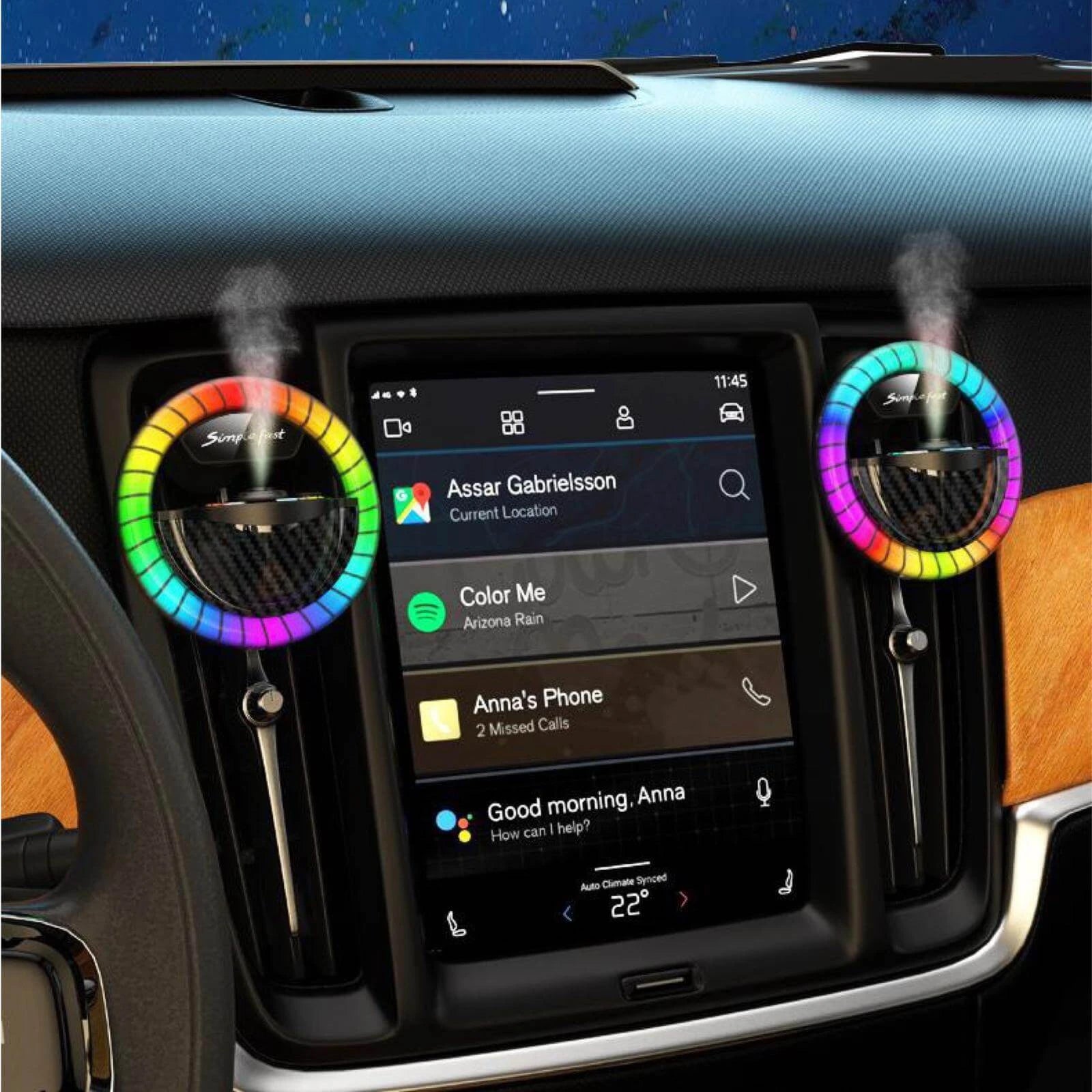 AC Vent Rhythm LED Light Fragrance Diffuser-ناشر رائحة بإضاءة LED بإيقاع تنفيس التيار المتردد-Auto-Emporio-Kuwait.0