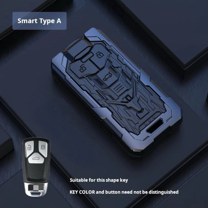 AUDI Zinc Alloy Key Remote Cover with two keychains-غطاء جهاز التحكم عن بعد لمفتاح سبائك الزنك من AUDI مع سلسلتي مفاتيح-Auto-Emporio-Kuwait.0