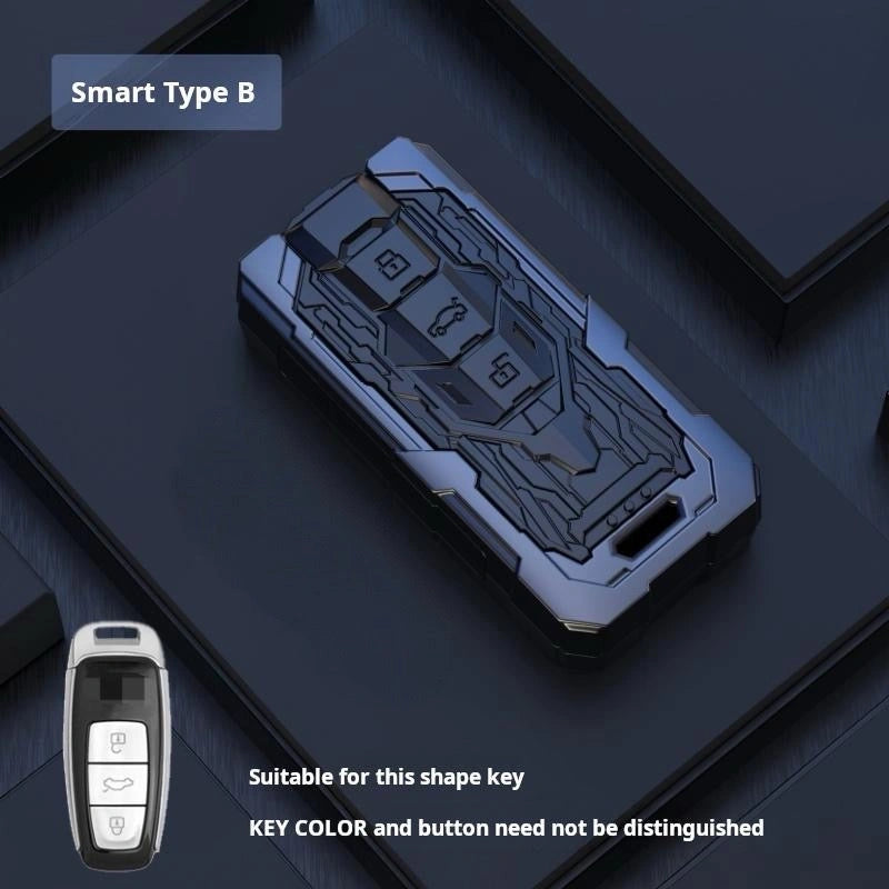 AUDI Zinc Alloy Key Remote Cover with two keychains-غطاء جهاز التحكم عن بعد لمفتاح سبائك الزنك من AUDI مع سلسلتي مفاتيح-Auto-Emporio-Kuwait.0