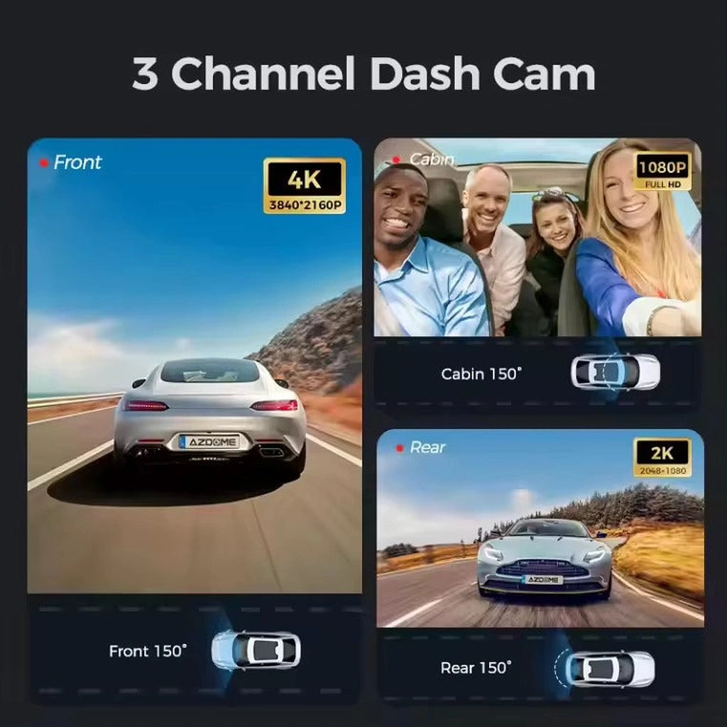 AZDOME M550 MAX 3CH 4K Dash Cam with 3.19" Screen-كاميرا داش كام AZDOME M550 MAX 3CH 4K مع شاشة 3.19 بوصة-Auto-Emporio-Kuwait.0