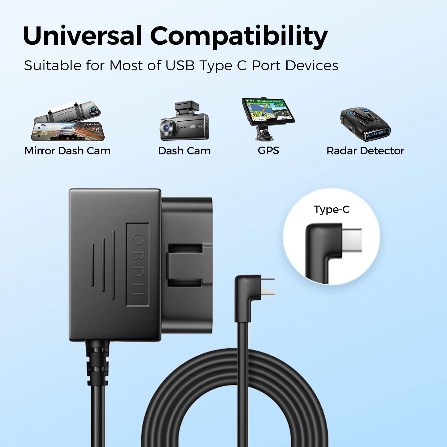 AZDOME OBD Hardwire Kit Type C Port-مجموعة أسلاك AZDOME Obd من النوع C بمنفذ-Auto-Emporio-Kuwait.0