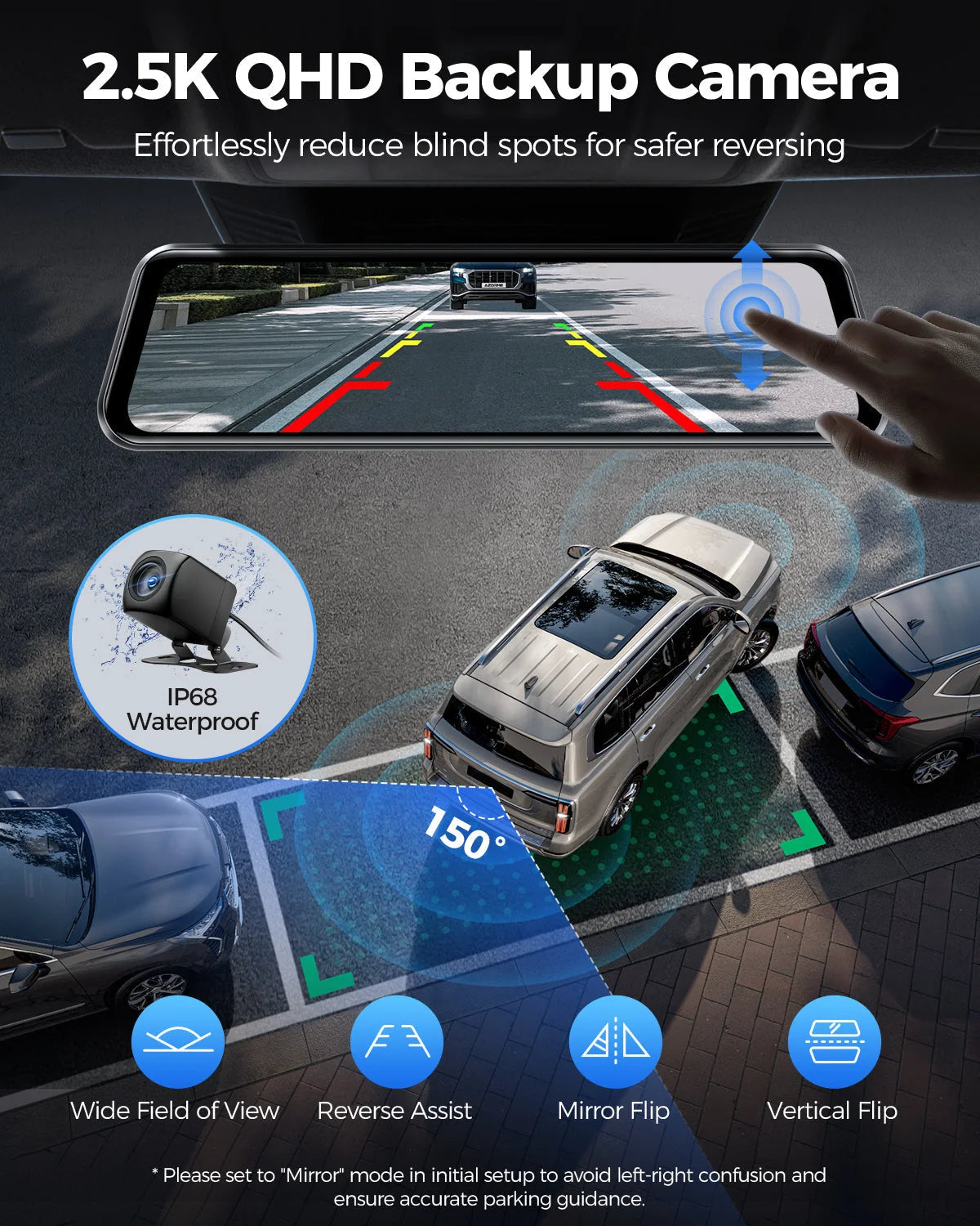 AZDOME PG17 MAX 2CH 4K Mirror Dash Cam with 12" Touch Screen-AZDOME PG17 MAX 2CH 4K مرآة داش كام مع شاشة لمس 12 بوصة-Auto-Emporio-Kuwait.0