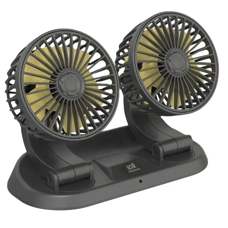 Adjustable Dual Fan 12V with Parking Card-مروحة مزدوجة قابلة للتعديل 12 فولت مع بطاقة ركن السيارة-Auto-Emporio-Kuwait.0