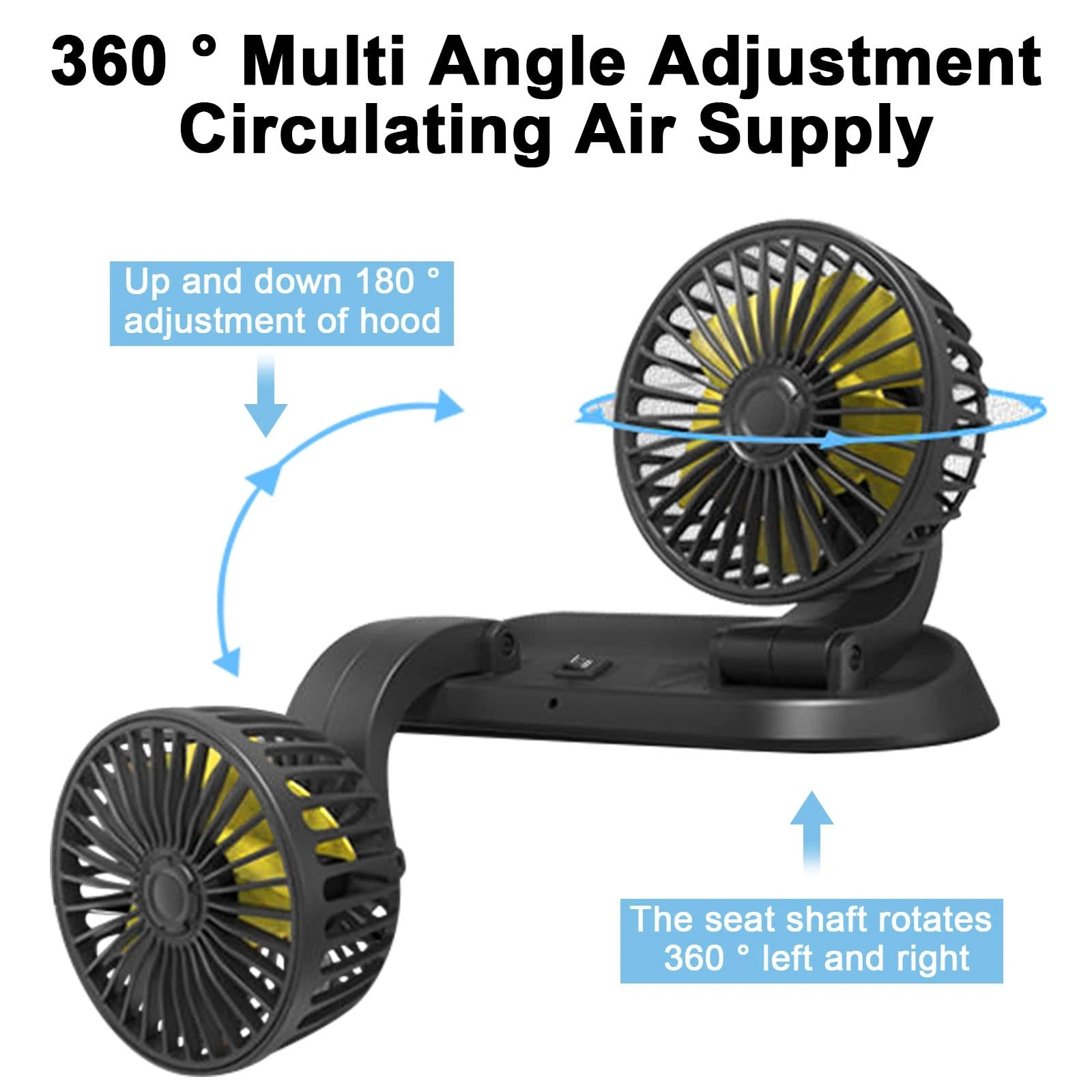 Adjustable Dual Fan 12V with Parking Card-مروحة مزدوجة قابلة للتعديل 12 فولت مع بطاقة ركن السيارة-Auto-Emporio-Kuwait.0