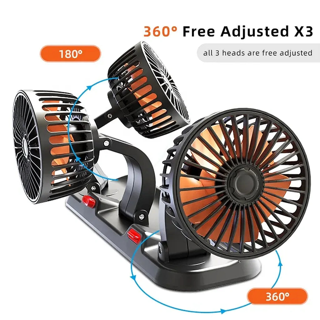 Adjustable Triple Head Fan 12V with Air Freshener-مروحة ثلاثية الرأس قابلة للتعديل 12 فولت مع معطر جو-Auto-Emporio-Kuwait.0