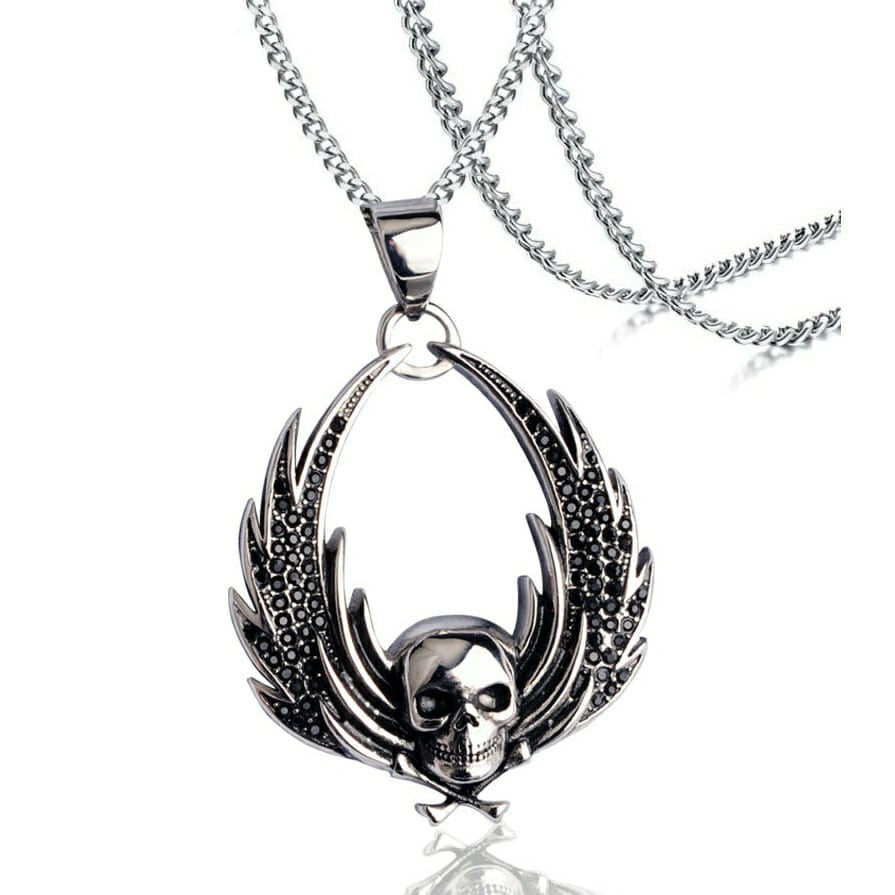 Angel Skull Crystal Pendant-قلادة الملاك الجمجمة الكريستال-Auto-Emporio-Kuwait.0