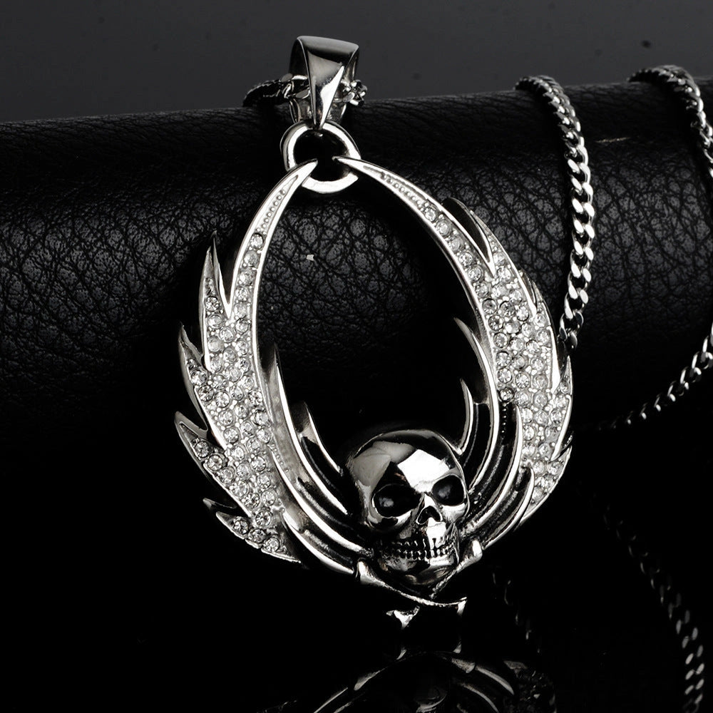 Angel Skull Crystal Pendant-قلادة الملاك الجمجمة الكريستال-Auto-Emporio-Kuwait.0