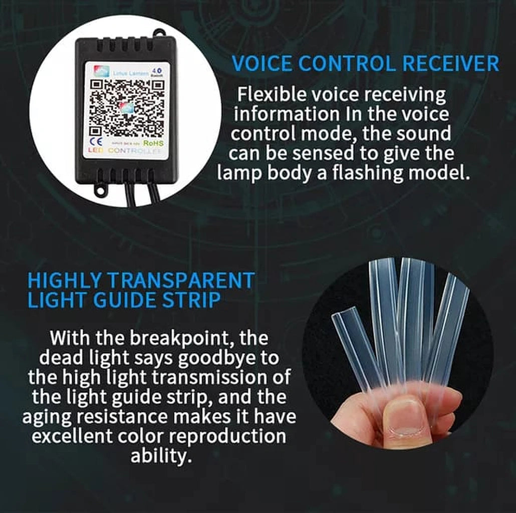 App Controlled Dashboard 6m Interior LED Lights-لوحة تحكم يتم التحكم فيها عن طريق التطبيق، مصابيح LED داخلية بطول 6 أمتار-Auto-Emporio-Kuwait.0