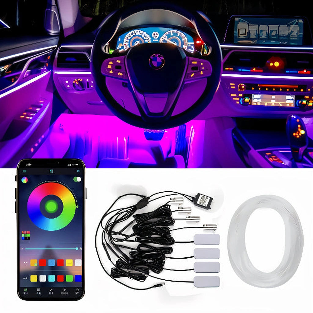 App & Remote Controlled Interior LED Lights (9pcs)-التطبيق ومصابيح LED الداخلية التي يتم التحكم فيها عن بعد (9 قطع)-Auto-Emporio-Kuwait.0