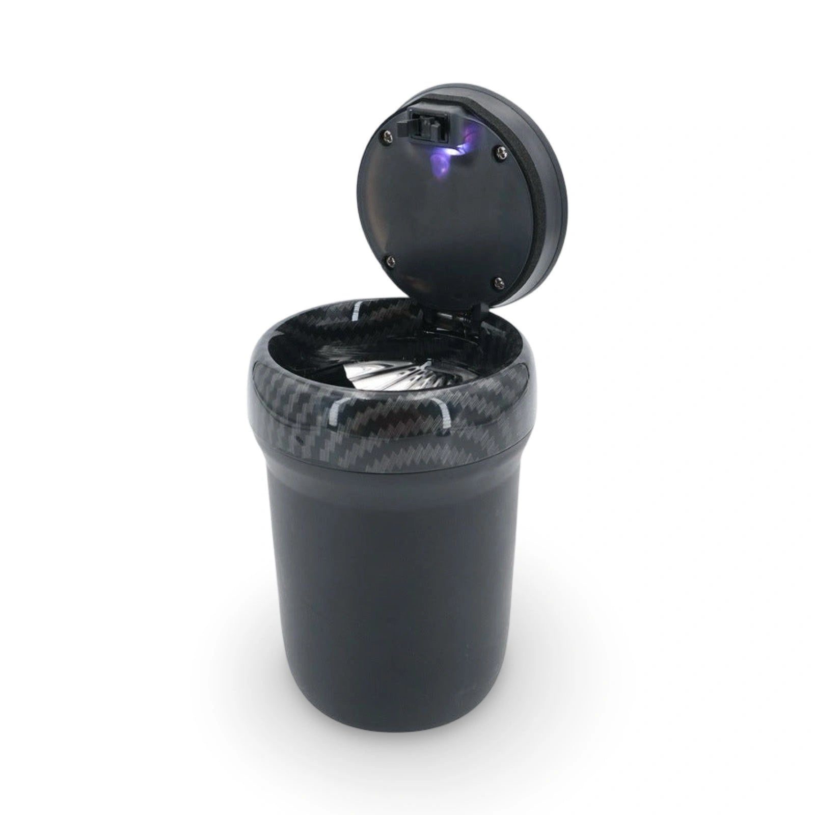 Ashtray Carbon Fibre Style with LED Light-منفضة سجائر من ألياف الكربون مع ضوء LED-Auto-Emporio-Kuwait.0