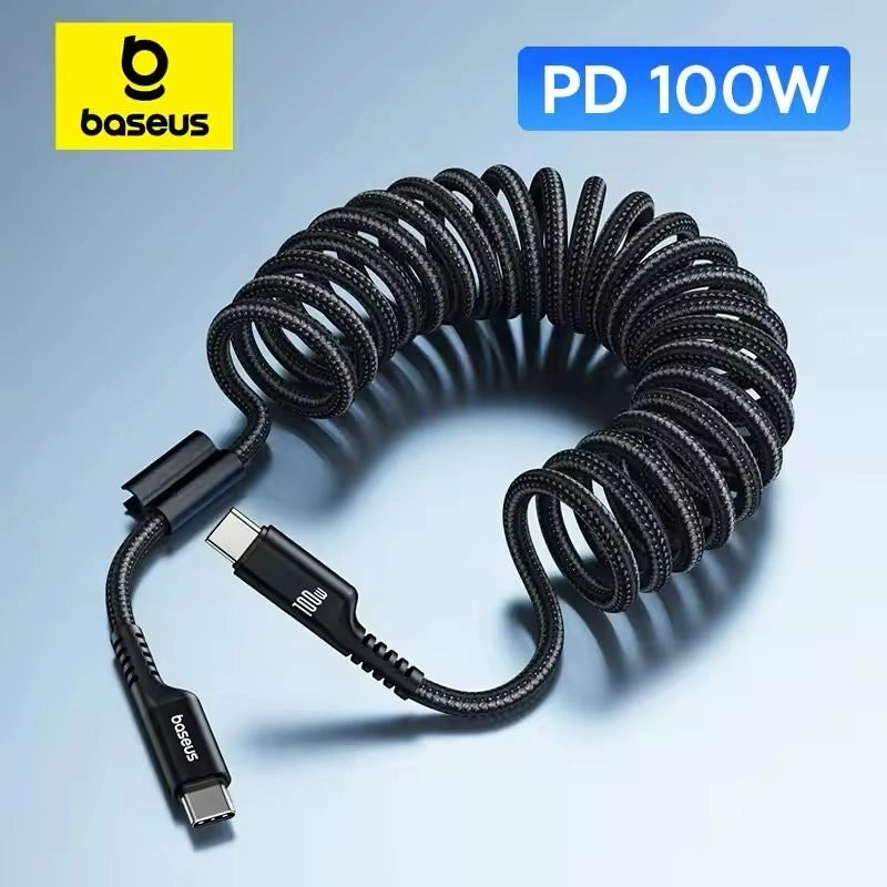 BASEUS Fast Charging Data Cable USB-C to USB-C Fish-Eye 100W-كابل بيانات BASEUS للشحن السريع من USB-C إلى USB-C عين السمكة 100 وات-Auto-Emporio-Kuwait.0