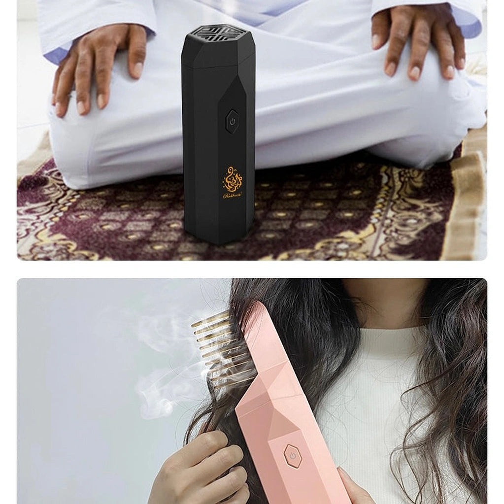 BUKHOON Electric Incense Bukhoor Burner with Hair Comb B01-مبخرة بخور كهربائية مع مشط للشعر B01-Auto-Emporio-Kuwait.0