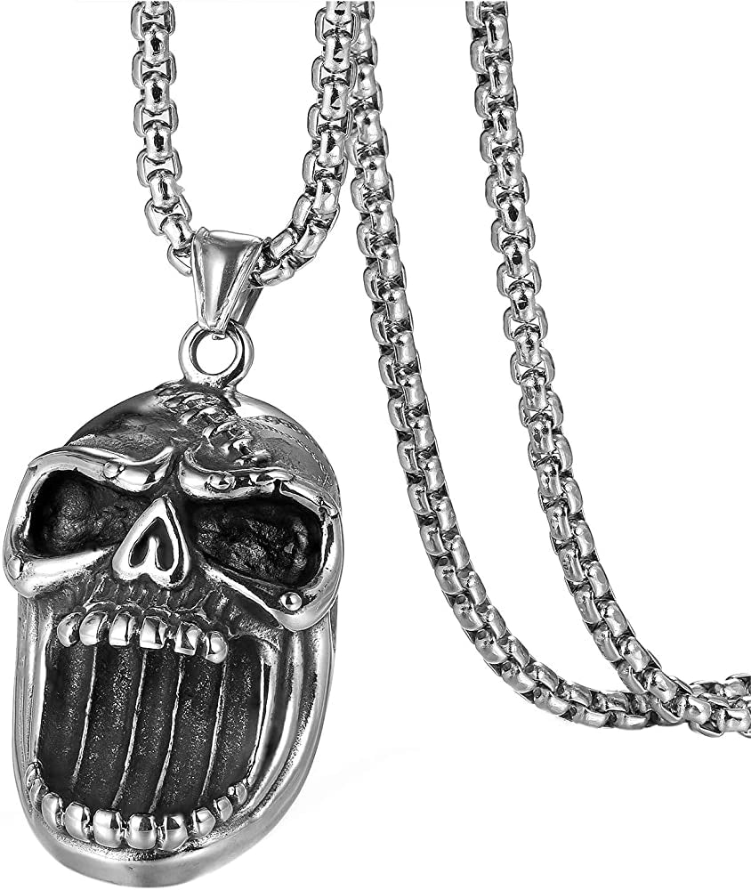 Big Mouth Skull Pendant-قلادة جمجمة الفم الكبير-Auto-Emporio-Kuwait.0