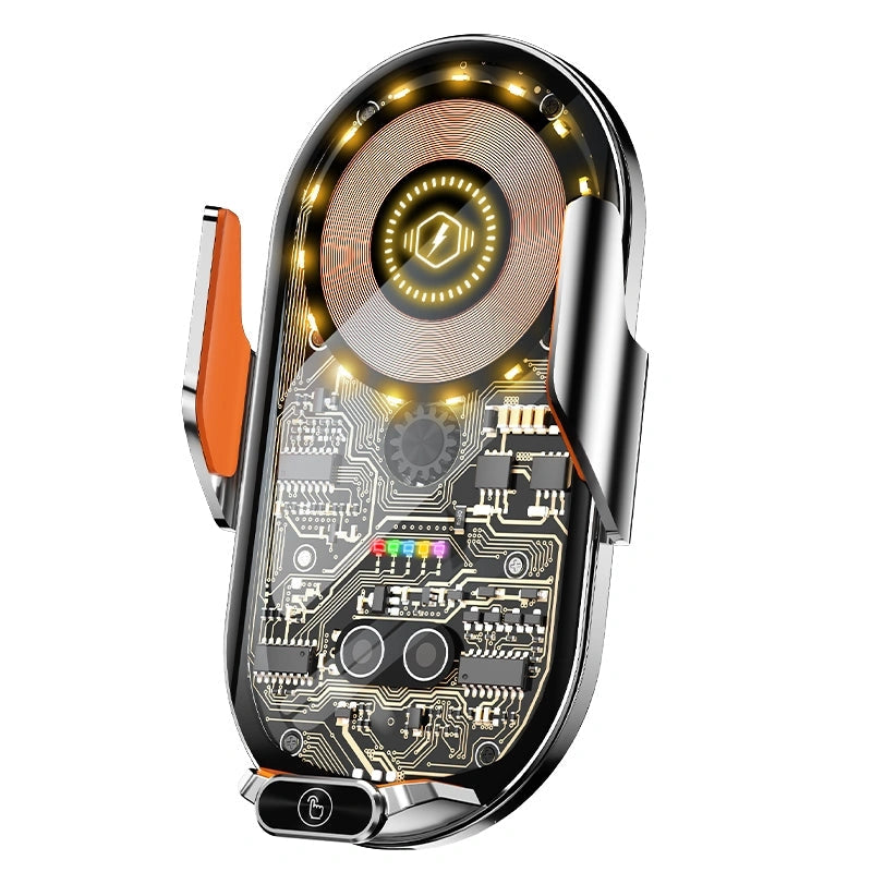 C13 Wireless Fast Charger Magnetic Sensor Mobile Holder-حامل الهاتف المحمول بمستشعر مغناطيسي وشاحن لاسلكي سريع C13-Auto-Emporio-Kuwait.0