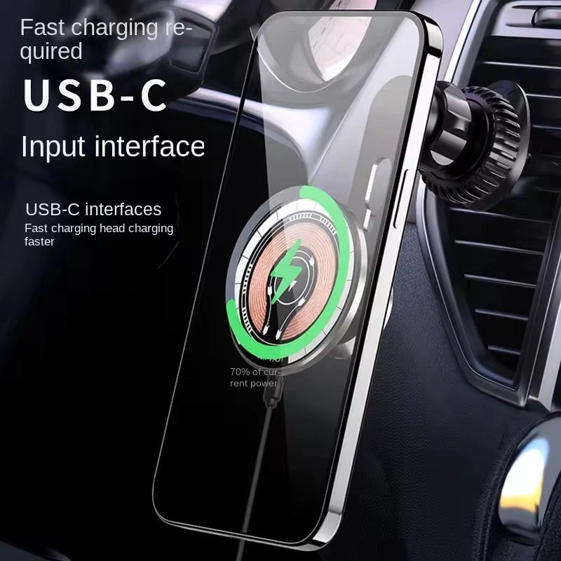 C153 Wireless Fast Charger Magnetic Sensor Mobile Holder-C153 حامل الهاتف المحمول بمستشعر مغناطيسي وشاحن لاسلكي سريع-Auto-Emporio-Kuwait.0