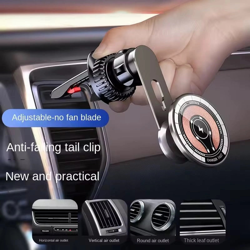 C153 Wireless Fast Charger Magnetic Sensor Mobile Holder-C153 حامل الهاتف المحمول بمستشعر مغناطيسي وشاحن لاسلكي سريع-Auto-Emporio-Kuwait.0