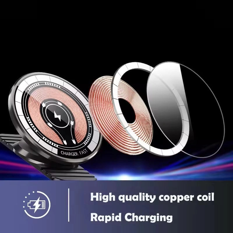 C85 Wireless Fast Charger Magnetic Sensor Mobile Holder-حامل الهاتف المحمول بمستشعر مغناطيسي وشاحن لاسلكي سريع C85-Auto-Emporio-Kuwait.0