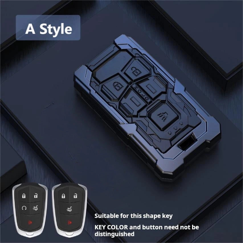 CADILLAC Zinc Alloy Key Remote Cover with two keychains-غطاء جهاز التحكم عن بعد لمفتاح كاديلاك من سبائك الزنك مع سلسلتي مفاتيح-Auto-Emporio-Kuwait.0