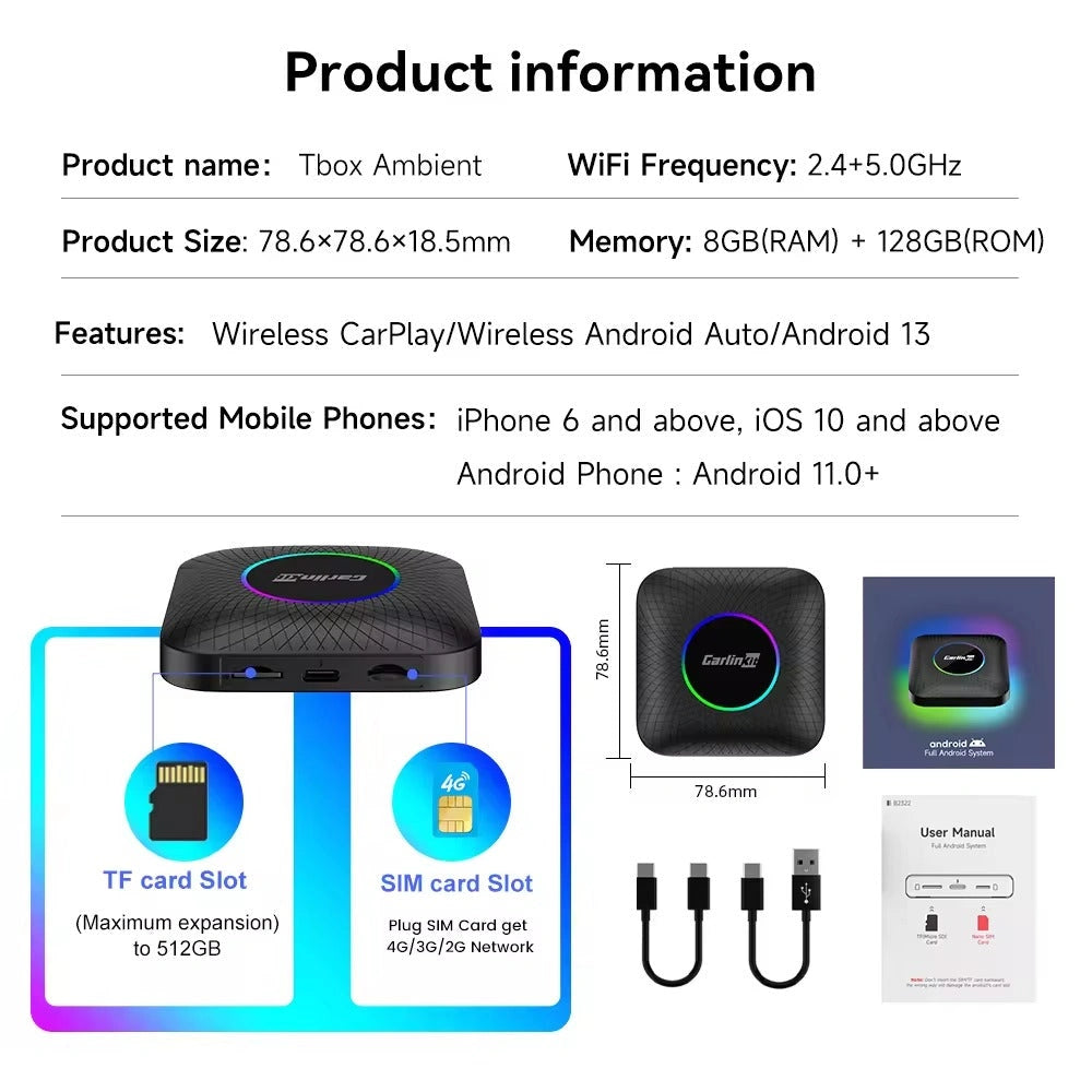 CARLINKIT 6225 CarPlay Android 13 AI Smart Box 8GB+128GB-كارلينكيت 6225 CarPlay Android 13 AI Smart Box 8GB+128GB-Auto-Emporio-Kuwait.0