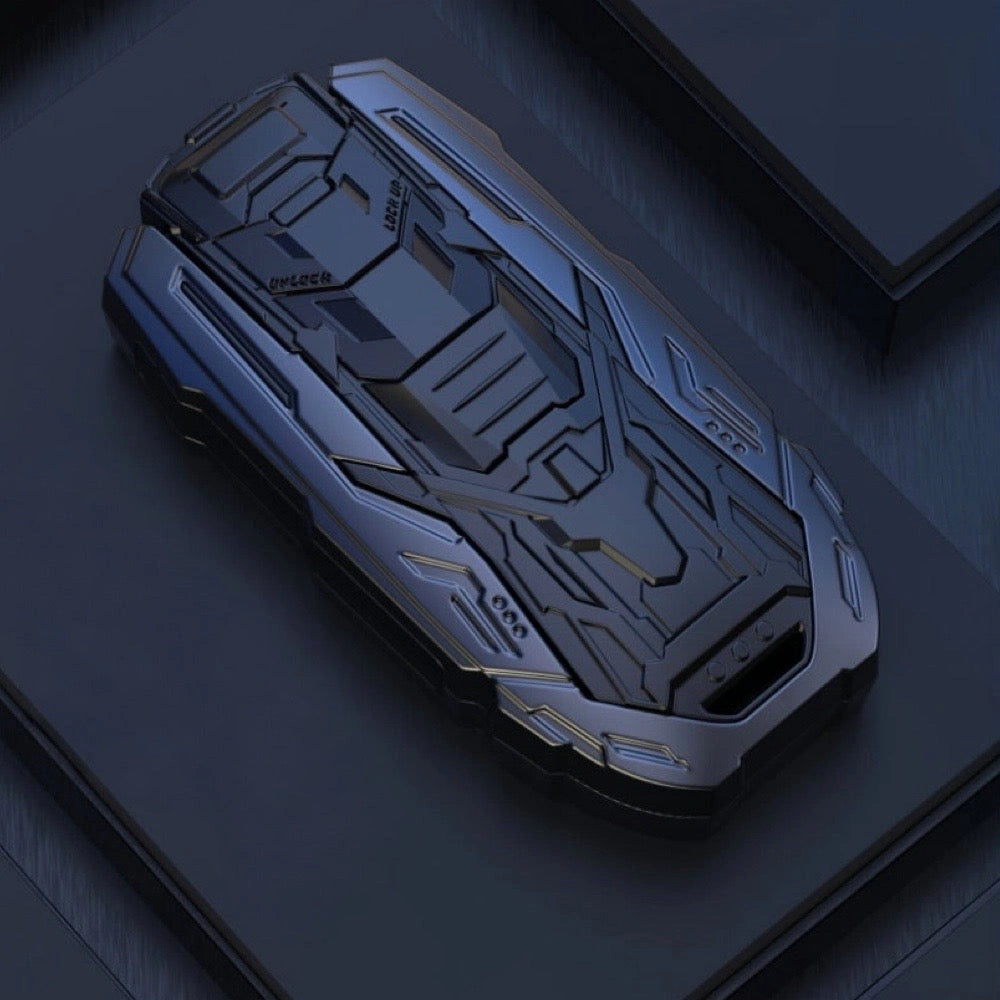 CHANGAN Zinc Alloy Key Remote Cover with two keychains-Black-CHANGAN غطاء مفتاح من سبيكة الزنك مع سلسلتي مفاتيح - أسود-Auto-Emporio-Kuwait.0