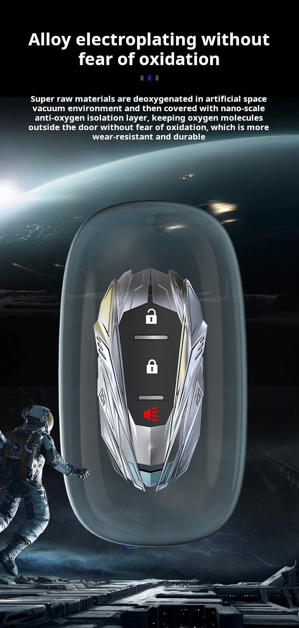 CHEVROLET Zinc Alloy Key Remote Cover with two keychains-Black-غطاء مفتاح التحكم عن بعد من سبيكة الزنك من شيفروليه مع سلسلتي مفاتيح - أسود-Auto-Emporio-Kuwait.0